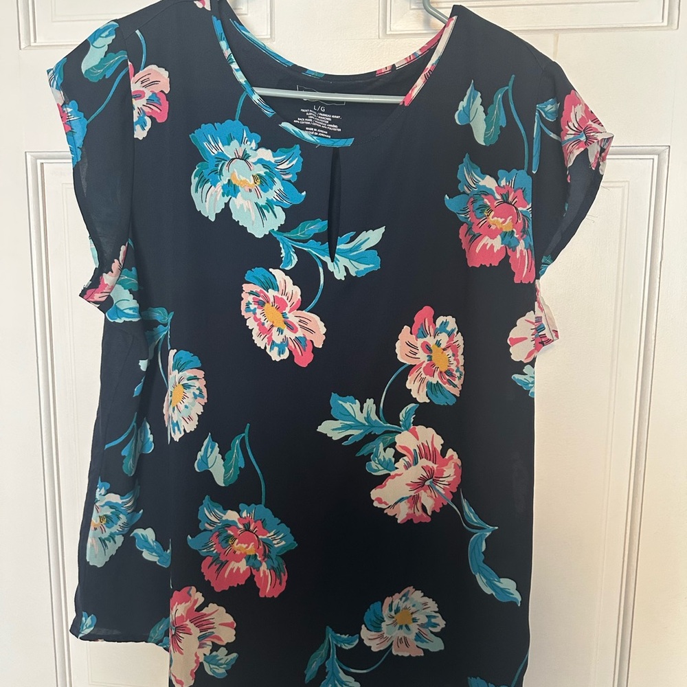 Van Heusen Navy Floral Women's Blouse